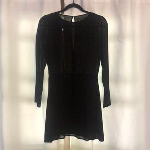 Mayra Reformation dress. Sz 4. Great condition. Black w/ red polka dots.